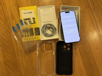 Brand New black iPhone 15 Pro Unlocked to any carrier 128gb 100% Battery Health