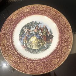 Vintage Beautiful Decorative Plate 24k Gold