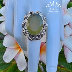Sterling Silver 925 Ring Vintage Jade stone