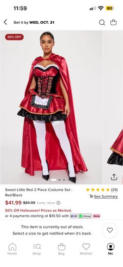 Fashion Nova Red Riding Hood Costume