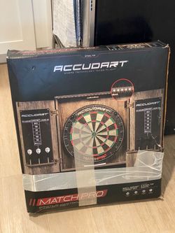 NEW Accudart MatchPro Dartboard Cabinet Set