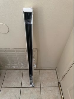 66"-120" Dauntless Curtain Rod Black - Threshold™: Adjustable Steel, Single Rod, Metallic Finish, 20lb Capacity