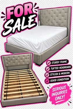 Queen size bed frame, and mattress