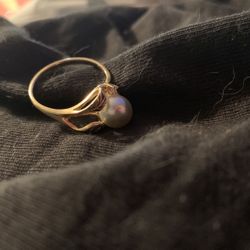Real Pearl Gold Ring