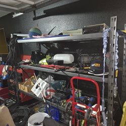 Everything you see in photo shelving, Tools, this will be all available on sunday.