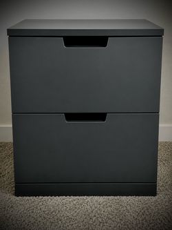 2 Night stand - mess de noche NORDLI 2-DRAWER CHEST, ANTHRACITE, 15 3/4X21 1/4