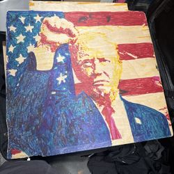 🇺🇸 Original Hand-Drawn Patriotic Artwork on Wood – One of a Kind