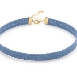 ONE LEFT Beautiful NEW Blue Fabric Women’s Fashion Jewelry Choker 