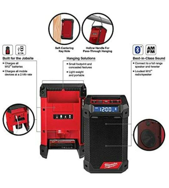 Brand New Milwaukee 2951 20 M12 Lithium Ion Cordless Jobsite Radio