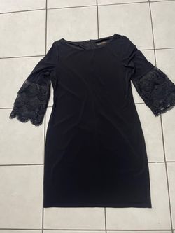 Ivanka Trump Black lined dress Bell Lace Sleeve Size M