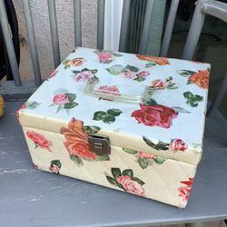 Vintage Rose Sewing Box/Trunk Case