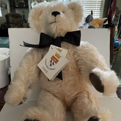 Vintage Canterberry Bear Limited Edition With A Certificate, Signature And Real Leather Paws