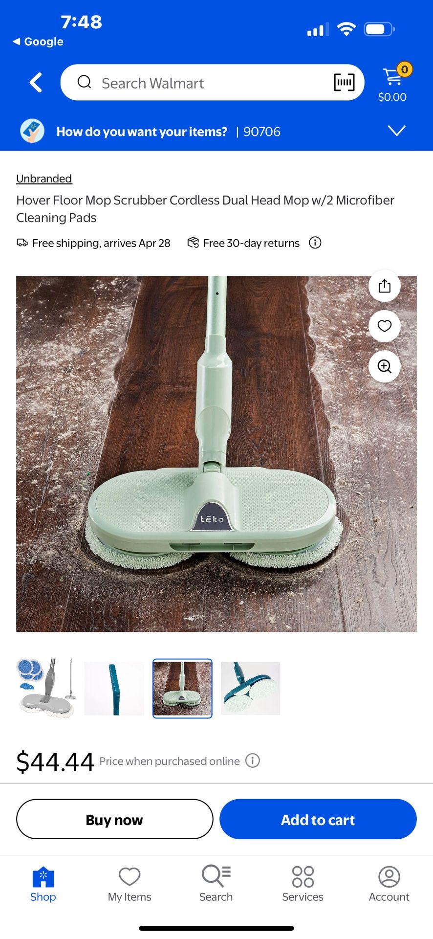 Hover Floor Mop Scrubber Cordless Dual Head