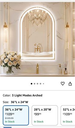 LED bathroom mirror arch