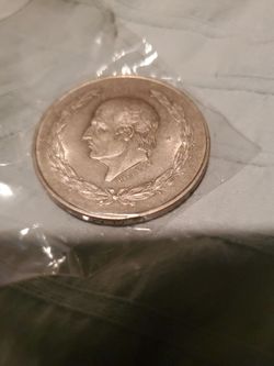 1953 M IDALGO CINCO PESOS COIN  LEY O.720 I ASK $55.00 CASH