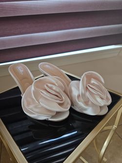 Charles by Charles David Satin Cream Slide Sandals