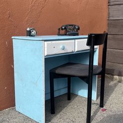 Small sky, blue secretary desk