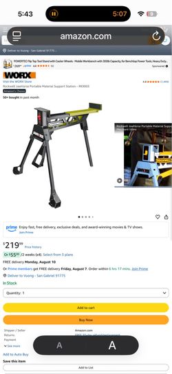 Rockwell JawHorse Portable Material Support Station – RK9003