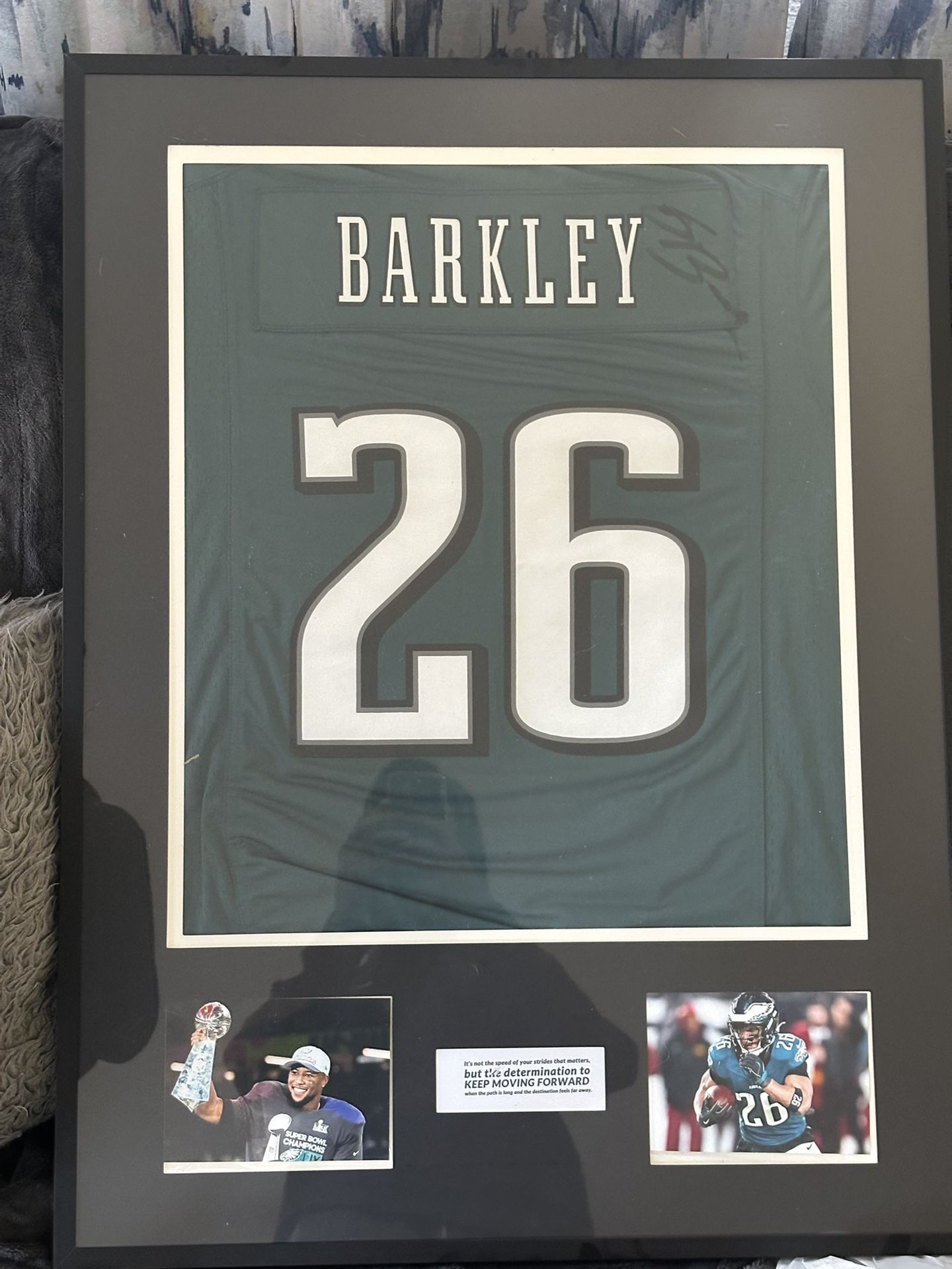 Saquon Barkley Signed Jersey (framed)