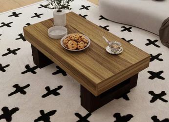 Rustic Brown Rectangle Coffee Table, 42.5 in