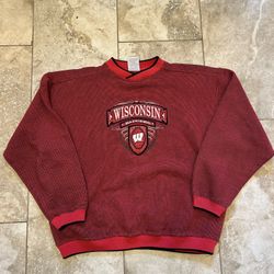 VINTAGE Wisconsin Badgers Sweatshirt Mens Large Cadre Rose Bowl Crewneck 2000