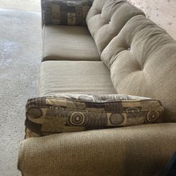 Sofa Beige Fabric- 7 Ft Low 2 Ft High 38” Wide