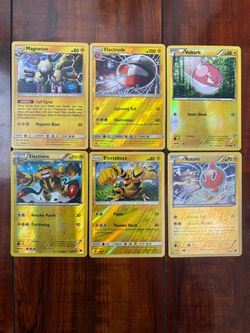 Pokemon XY Era Lightning Type Reverse Holo & Holo Lot of 6! Magneton, Rotom & More! LP ⚡️