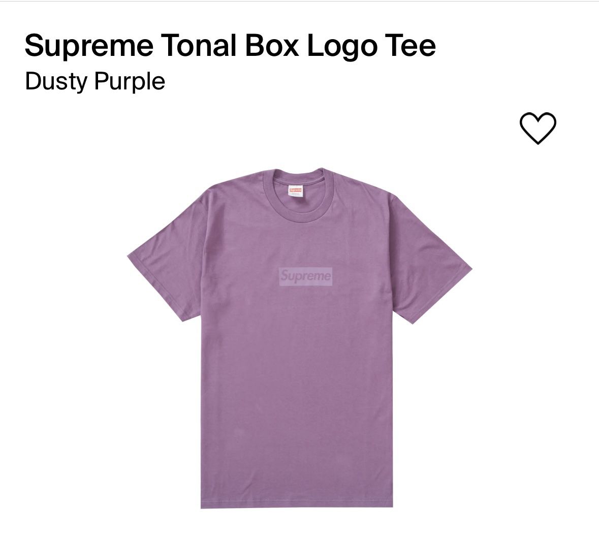 Medium Brand New Unopened Supreme Tonal Box Logo Tee - Dusty Purple 
