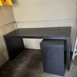 Black Wooden  IKEA Desk