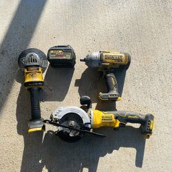 Dewalt tool set , impact ,1/2 , grinder , Saw , Battery 