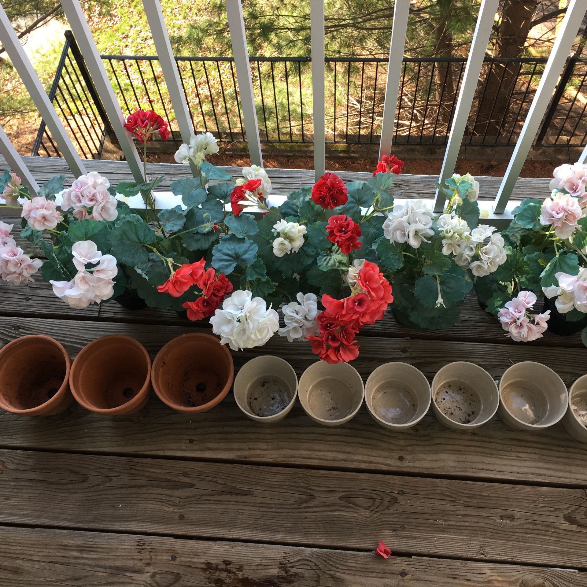 FREE IKEA Plastic flowers and clay pots