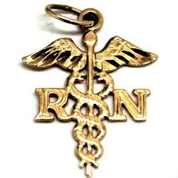 Ladies 14K Gold “RN” Pendant