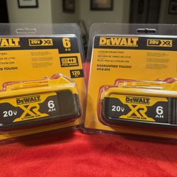 Price Firm, Two Brand New Dewalt 20V 6ah XR batteries