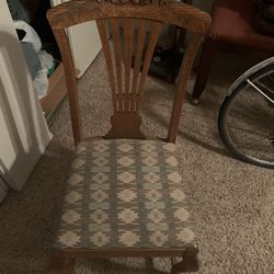 Solid oak carved chair