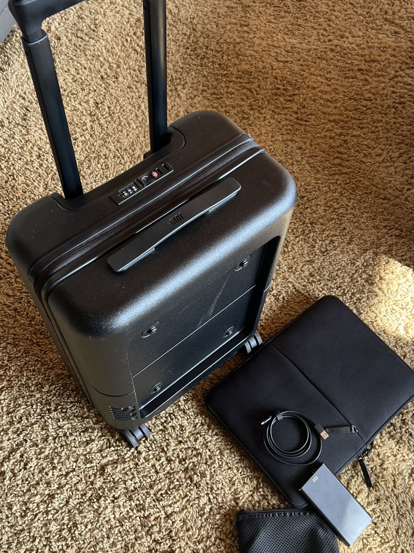 JULY Carryon Suitcase, black with laptop case