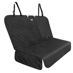 Waterproof Rear Car Seat Cover for Dogs & Kids 54" x 58" Black