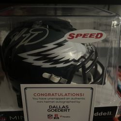 NFL Signed Mini Helmet By Dallas Goedert 