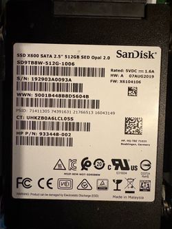 512gb Sandisk X600 2.5" SATA 3 SSD ***100% DRIVE HEALTH!!!***
