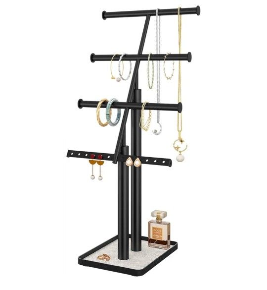 Jewelry Organizer Stand, Metal Jewelry Tree Holder for Necklace Bracelet Earring