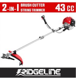 NEW IN BOX Shop RIDGELINE 43cc 2-Stroke 2 in 1-Gas Brush Cutter and String Trimmer