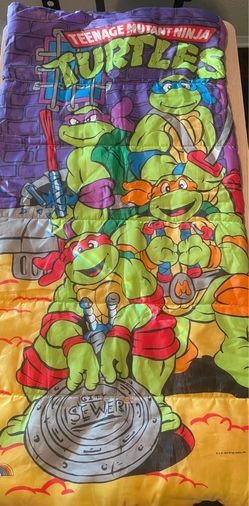 Vintage 90s Teenage Mutant Ninja Turtles Youth Kids Sleeping Bag