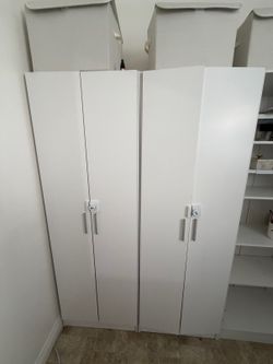 Set of 2 White Storage Cabinets - Hokku Designs (Wayfair)