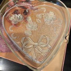 Glass Heart Serving Platter