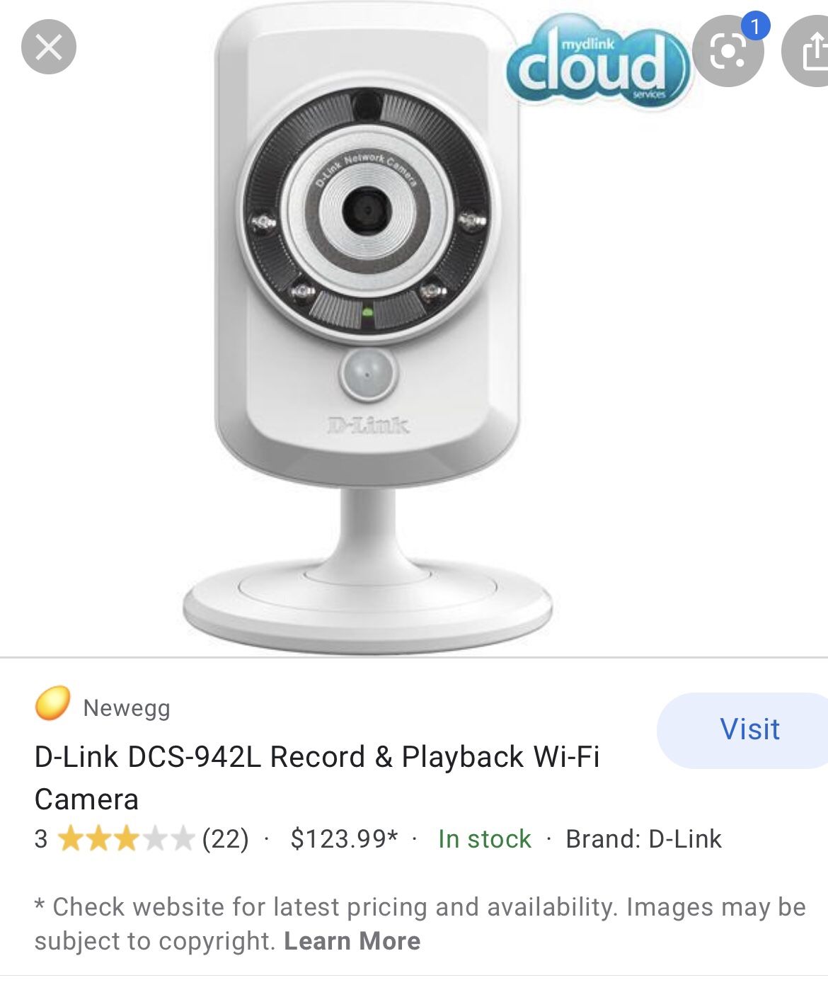 D-Link DCS-942L Record & Playback Wi-Fi Camera