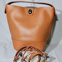Vegan leather bucket handbag, Expressions NYC, EUC