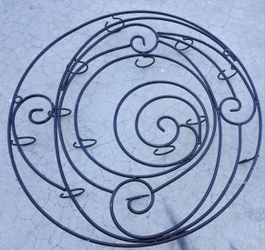 PotteryBarn 28” Round Spiral Wrought Iron 14 Tea Light Wall Candle Holder