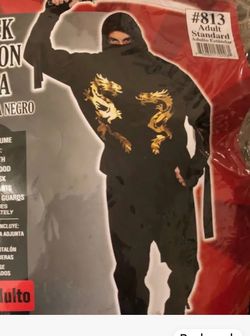 Black dragon ninja men costume