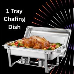 1 Tray Chafing Dish Buffet in Stainless Steel, 10 Quart Capacity