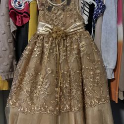 Brand New Girls Gold Dress