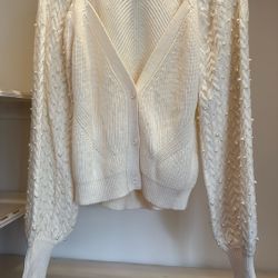 VICI Pearl Sleeve Cardigan Sweater 